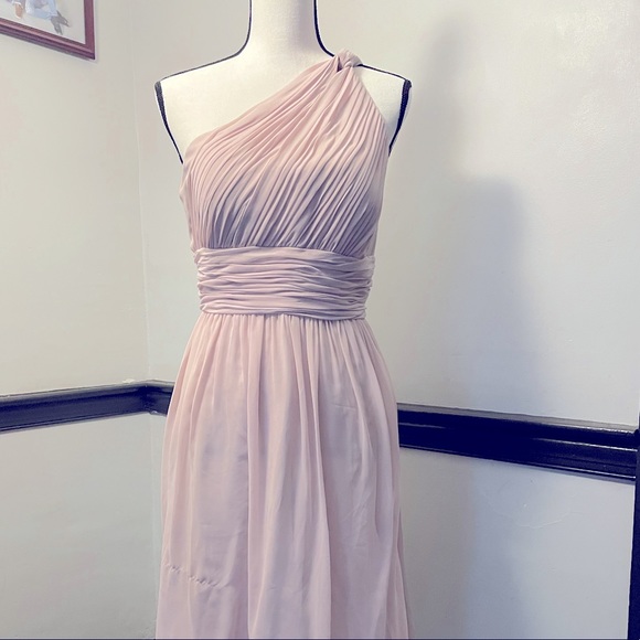 Bridesmaid Prom Formal Dress Mauve Pink One Shoulder - Picture 1 of 7